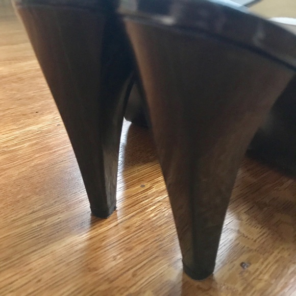 Lauren Brown Patent Strappy Heels - Picture 6 of 7